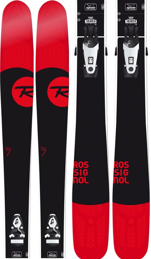 Rossignol Sin 7 Skis, 180cm, Black/Red, Axium 110 B100 Bindings, 2015